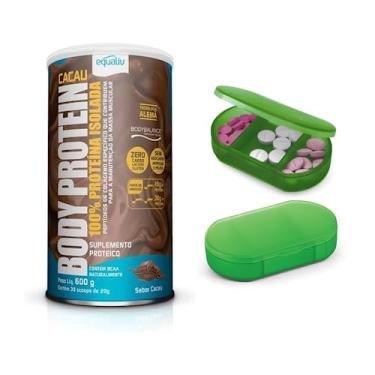 Imagem de Kit Body Protein Equaliv Cacau 600g 100% Proteína Isolada + Porta Capsulas
