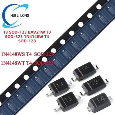 Imagem de 100pcs 1N4148W T4 BAV21W T3 SOD-123 SOD-323 SOD-523 Diodos De Comutaçã