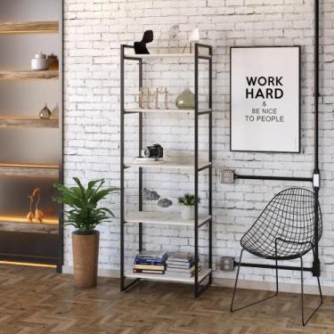 Imagem de Estante Multiuso 5 Prateleiras 187x60cm Estilo Industrial - Compace De