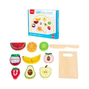 Imagem de Finta de madeira jogar simulação comida frutas legumes brinquedos para