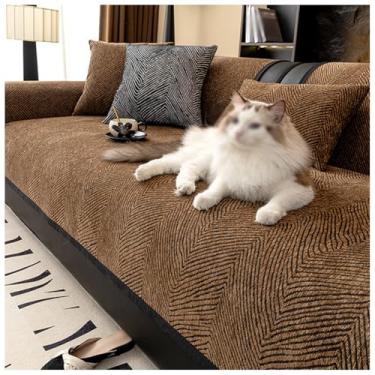 Imagem de SPXMQSS Capa universal antiderrapante para sofá, capa de sofá macia de chenille 1/2/3/4 lugares lavável B 110 x 110 cm