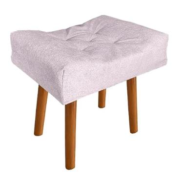 Imagem de Puff Redondo Decorativo em Suede com Pés Palito – Para Quarto ou Banco de Penteadeira até 150kg(Rosa)