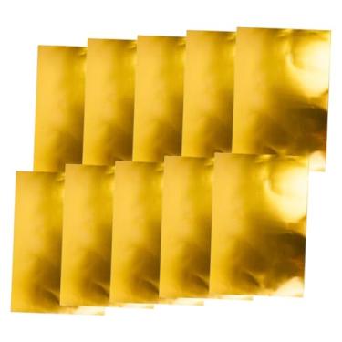 Imagem de Fancyes 10 folhas de papel refletivo brilhante, papel metálico decorativo, cartolina metálica metalizada para cartas, casamentos e scrapbooking, Ouro
