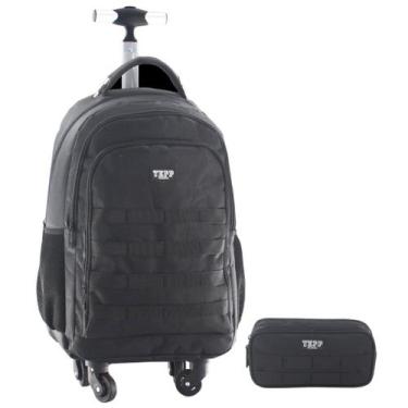 Imagem de Kit Mochila Lancheira Estojo Escolar 360o Masculina Juvenil Preto Liso