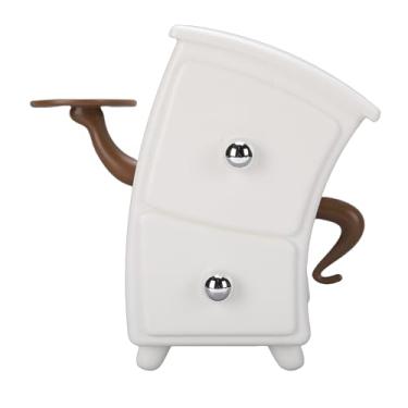 Imagem de Atyhao Caixa de Armazenamento de Mesa, Organizador Elegante Com Gaveta Removível para Joias, Chaves, Relógios, Feita de Plástico de Qualidade Alimentar,12x12x22cm (WHITE)