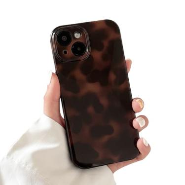 Imagem de Gihklty Capa compatível com iPhone 14, linda moda retrô marrom guepardo estampa leopardo para mulheres ou meninas, capa de proteção completa para câmera TPU macia fina (padrão 2)