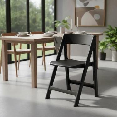 Imagem de Cadeira compacta Plástica Dobrável Preta Agraplast 1014 prática para u