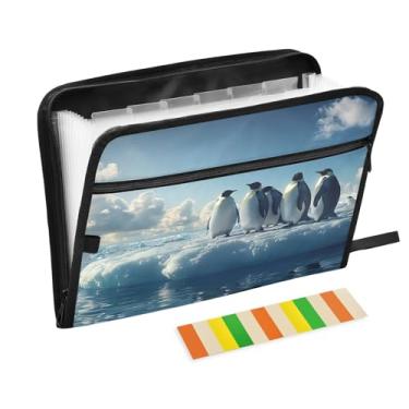 Imagem de Wassud Pinguins Acordeão Organizador de Arquivos Letra A4 Pasta de Arquivo de Papel Organizador de Documentos com Etiquetas Pasta de Arquivo Expansível 13 Bolsos