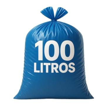 Imagem de Sacos De Lixo Azul Resistente Reforçado Uso Pesado Embalar 100L 50L 30L 15L(100 Litros - 20 Unidades)