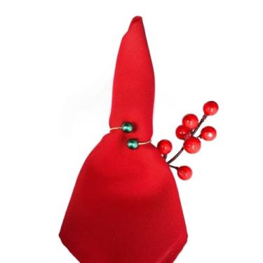 Imagem de Kit 6 ou 12 Argola Porta Guardanapo Mesa Posta Natal(Verde,6)