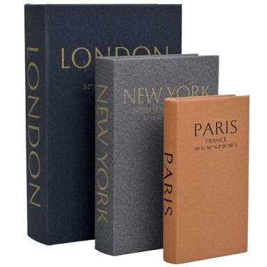 Imagem de Caixas de livros decorativas, conjunto de 3