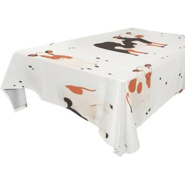 Imagem de Burbuja Toalha de mesa para cães, toalha de mesa quadrada, antirugas, grossa para decoração de jantar, cozinha, festa, 137 x 137 cm