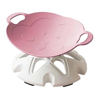 Imagem de KiBcsLic Cadeira giratória infantil para sentar e brincar, brinquedo sensorial para uso interno e externo, banquinho giratório para crianças a partir de 3, Rosa