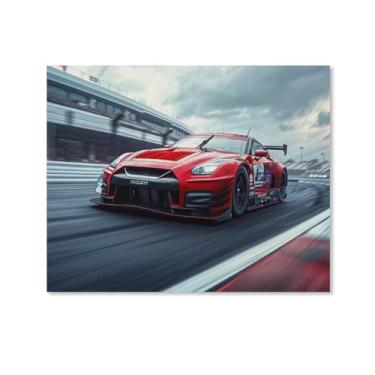 Imagem de HouLaiZhe R35 Track Drift Cool Jdm Cartazes de carro tela estética decoração de quarto pintura de parede impressões de sala de galeria decoração de parede para quarto sala de estar escritório 08 x 10