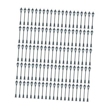 Imagem de menolana Miniaturas de postes de iluminação para ferromodelismo, escala 1:75, para projetos de construção de maquetes ferroviárias e iluminação de caminhos, 100 Unidades