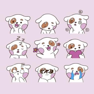 Imagem de Adesivo de Animais Kawai para Quarto e Caderno Decorativo Infantil Soft Hand Drawn Emojis coleção 23 50x50cm