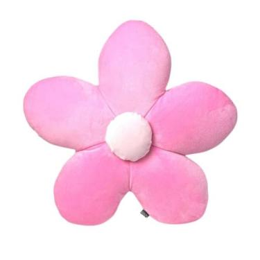 Imagem de Almofada Flor Margarida De Pelúcia Decoração sofá Quarto Sala 40x40cm(Chiclete)