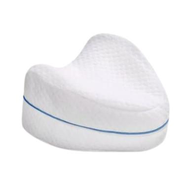 Imagem de Travesseiro ortopédico para pernas com espuma viscoelástica, apoio anatômico, capa removível e ventilação confortável