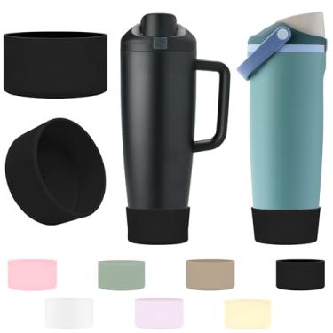 Imagem de TQONEP 2 peças de bota de silicone para Owala 850 g e 1,134 g FreeSip Sway garrafas e copos, capa protetora antiderrapante para Owala (preto)