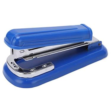 Imagem de CUOFYUNL Grampeador 360 graus almofada antiderrapante totável Design ergonômico economia de esforço Capacidade de 20 folhas grampeador de mesa 100 grampos (Azul)
