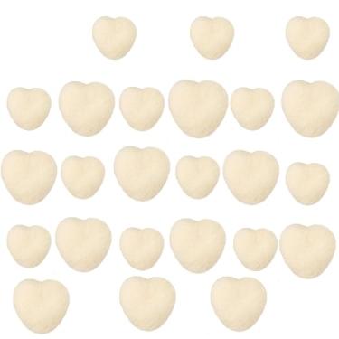 Imagem de Geosar 24 bolas de coração de feltro para enchimento de vaso de dia dos namorados para artesanato, enchimento de vaso de coração, bolas decorativas de pompom, ornamentos para centro de mesa de