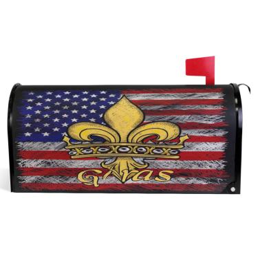 Imagem de TSENQUE Capas de caixa de correio de outono capa de caixa de correio de vinil sazonal magnética outono bandeira americana arte moderna decoração de caixa de correio tamanho padrão 52,6 x 45,8 cm