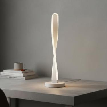 Imagem de Abajur LED Helical Dimerizável 15W, Branco, Alumínio, 3 Temperaturas de Cor 3000K 4500K 6000K, 220V, 53,5cm