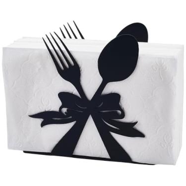 Imagem de CRASPIRE Porta-guardanapos de mesa em pé dispensador de guardanapos pretos coleção de papel toalha de metal armazenamento suportes verticais decoração para mesa casa restaurante cozinha sala de jantar