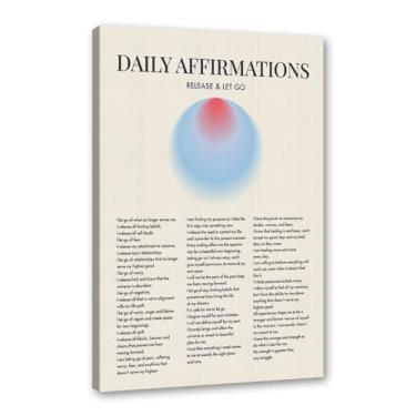 Imagem de Impressão de pôster de arte de parede com citações diárias de afirmação positiva gradiente aura pintura estética impressões de sala de estar decoração de casa (SKU7,12 x 40,6 cm = (30 x 40 cm