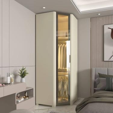 Imagem de Módulo Guarda Roupa Canto Innova Reflecta 1 Porta Off White - Gelius