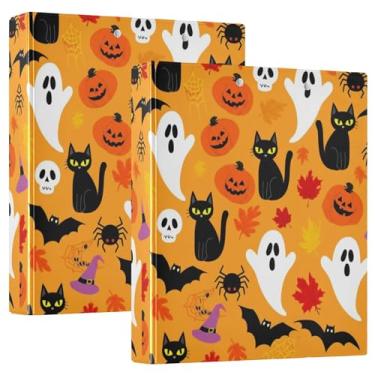 Imagem de Fichários fofos de Halloween com três anéis de 3 cm comporta 200 folhas, anel redondo, 31,5 x 27 x 6 cm, 1 pacote