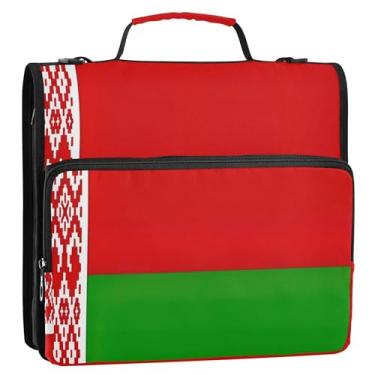 Imagem de Pasta com zíper com bandeira da Bielorrússia - Bolsa de documentos com bolsos