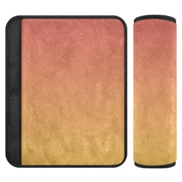 Imagem de Joitme Capas de cinto de segurança com dois pacotes de gradiente amarelo laranja, capas de alça de assento de carro finas, adequadas para vários usos, ombreiras de mochila