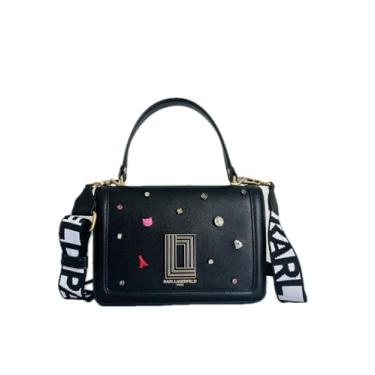 Imagem de KARL LAGERFELD PARIS SIMONE CROSSBODY DE ALÇA SUPERIOR COM REBITES, Preto