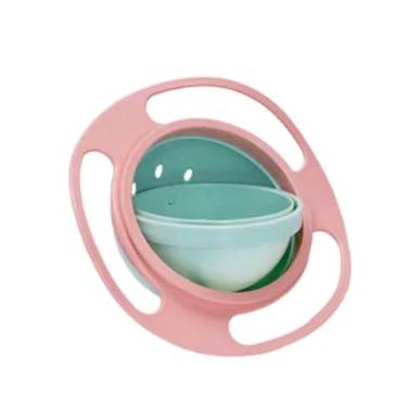 Imagem de Prato Giratório 360° Infantil Gyro Bowl com Tampa, Tigela Antiaderramamento para Bebês e Crianças de 6 Meses a 4 Anos, Livre de BPA
