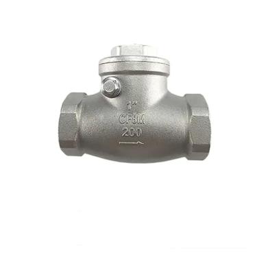 Imagem de ROUPWKWO 1/5.1 cm 3/10.2 cm 2.5 cm 1-1/10.2 cm (DN8-DN50) Boca de fio horizontal sem retorno 304 válvula de retenção de rosca fêmea de aço inoxidável (DN15)