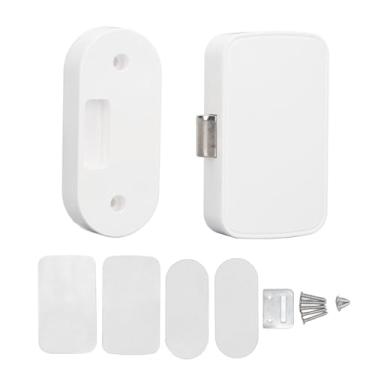 Imagem de CUOFYUNL Fechadura de armário com impressão digital inteligente sem perfuração Gaveta oculta Fechadura de guarda-roupa Segurança infantil Fechadura elétrica de impressão digital