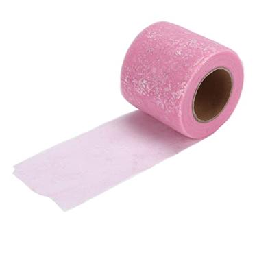 Imagem de Rolos de tecido de tule Glitter Sinfonia Poliéster DIY Artesanato Resistência à abrasão Leve e portátil para decorações de festas Casamento Natal 6 cm de largura 25 jardas de (Rosa Claro Vermelho)
