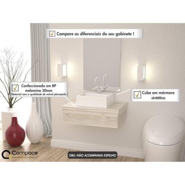 Imagem de Conjunto Para Banheiro Gabinete Com Cuba Q32 600w Metrópole Compace Snow