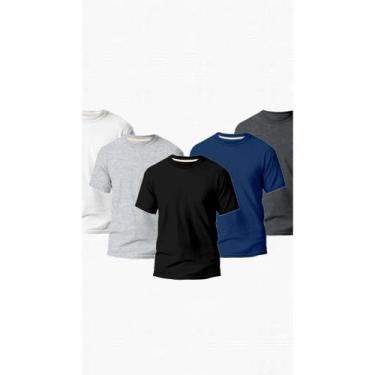 Imagem de Kit 5 Camisetas Unissex Lisas 100% Algodão De Alta Qualidade Cores Fri