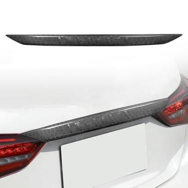 Imagem de FINMOKAL Capa de tira de acabamento de porta-malas traseiro de fibra de carbono compatível com Infiniti Q50L 2018-2022 (preto)