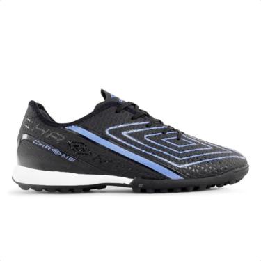 Imagem de Chuteira Society Umbro Chrome,Preto/Azul/Preto,43