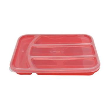 Imagem de Porta Talheres com Tampa 31x21cm - Colher Faca Sobremesa escorredor pl