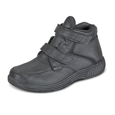 Imagem de Orthofeet Botas masculinas de couro ortopédico Glacier George, Preto, 8.5 Wide