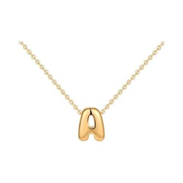 Imagem de Colar Mini Letra Em Ouro Com Pingente Inicial Para Mulheres E Meninas 