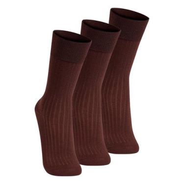 Imagem de Kit com 3 Pares de Meias Social Lupo 1795-004, Marrom
