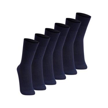 Imagem de Kit com 6 Pares de Meias Social Lupo 1795-004, Azul marinho