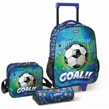 Imagem de Mochila Infantil com Rodinha Goal G Estojo+lancheira KIT - Magic KIDS