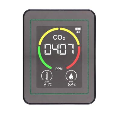 Imagem de Fabater Detector de Qualidade do Ar 3 Em 1, Monitor Ambiental Interno Preciso para Casa, Escritório, Academia, Tela Colorida de 2,8 Polegadas (Preto)