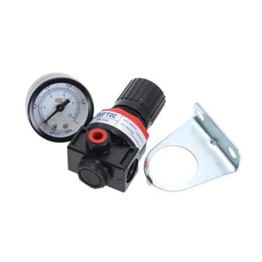Imagem de AR2000 G1/10.2 cm Válvula pneumática do regulador do compressor de controle de pressão de ar com manômetro 4 mm - 12 mm (AR2000 w PC12 mm, 1 peça)